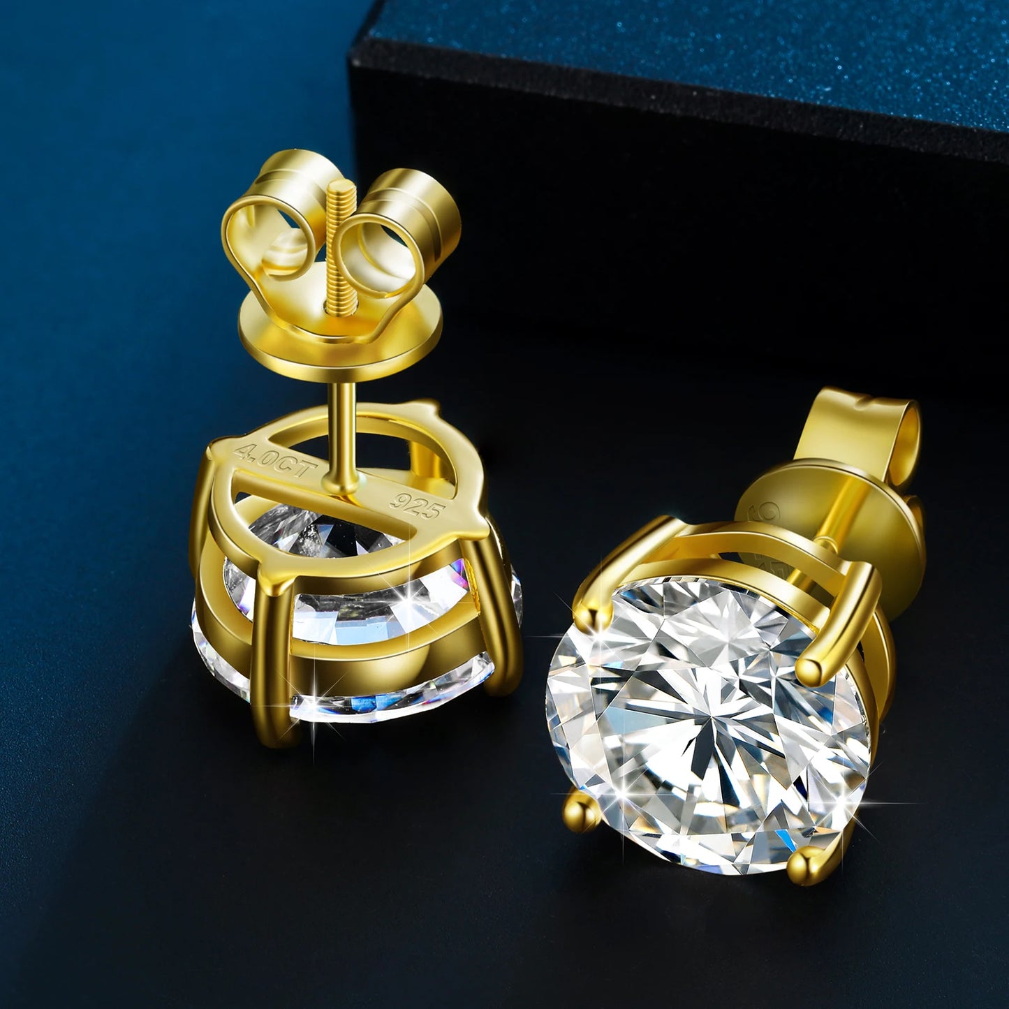 Classic Round Moissanite Earrings in 925 Sterling Silver for Unisex Fashion