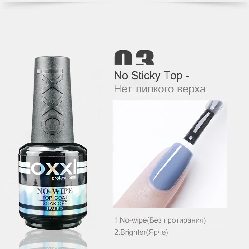 OXXI 15ml Base and Top Coat Gel Polish Semi-Permanent Rubber Varnish