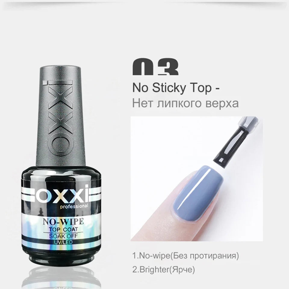 OXXI 15ml Base and Top Coat Gel Polish Semi-Permanent Rubber Varnish