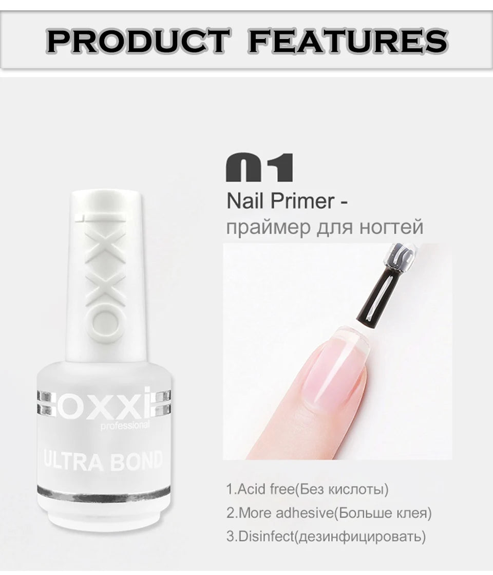 OXXI 15ml Base and Top Coat Gel Polish Semi-Permanent Rubber Varnish