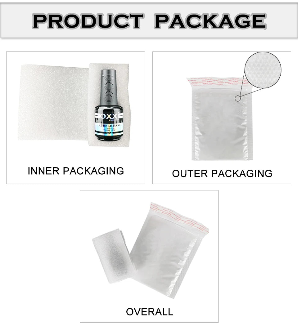 OXXI 15ml Base and Top Coat Gel Polish Semi-Permanent Rubber Varnish