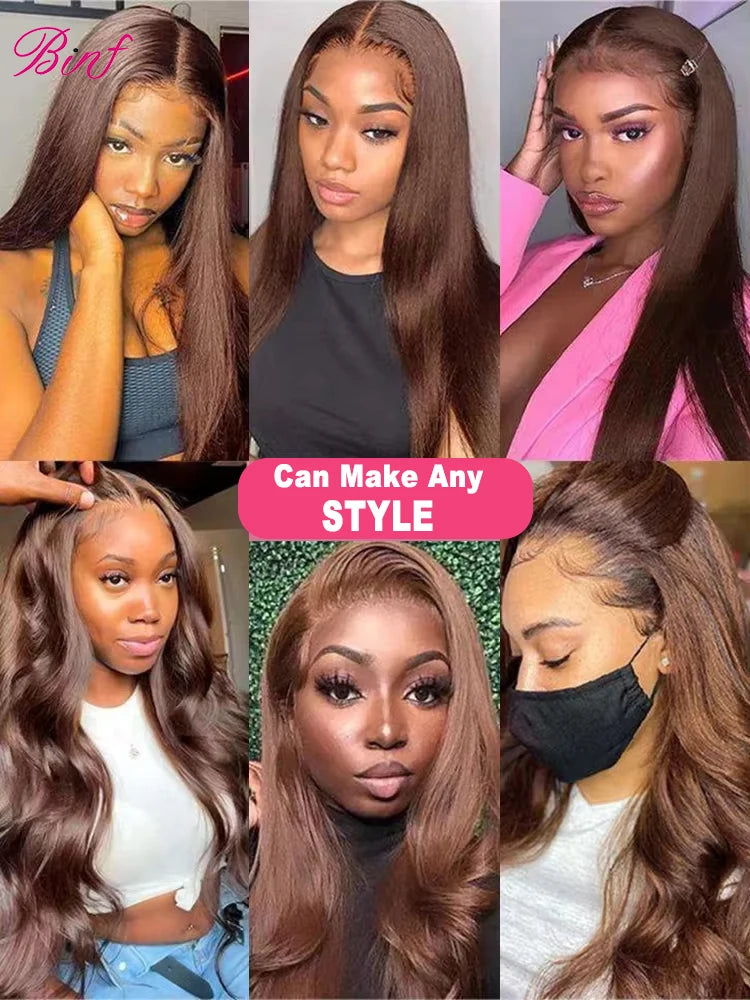 Wholesale Brown Straight Human Hair Bundles With HD Lace Closure