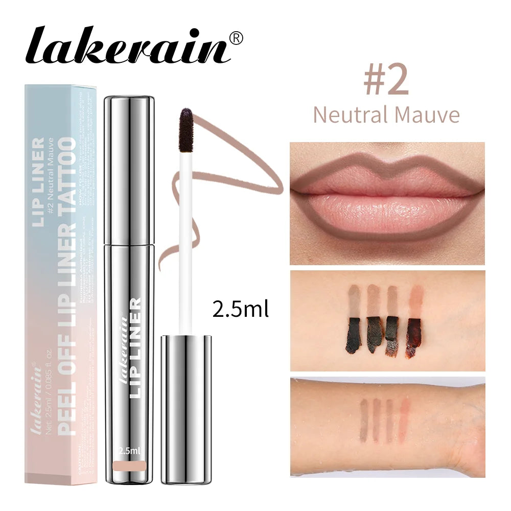 Waterproof Lip Liner Peel Off Tattoo Long Lasting Matte Lip Tint in Brown