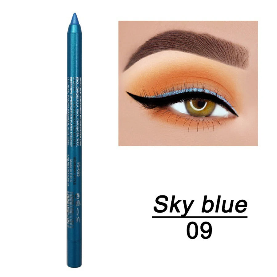 14-Color High Pigment Eyeliner Pen with Pearly Shimmer for Smokey Gothic Looks