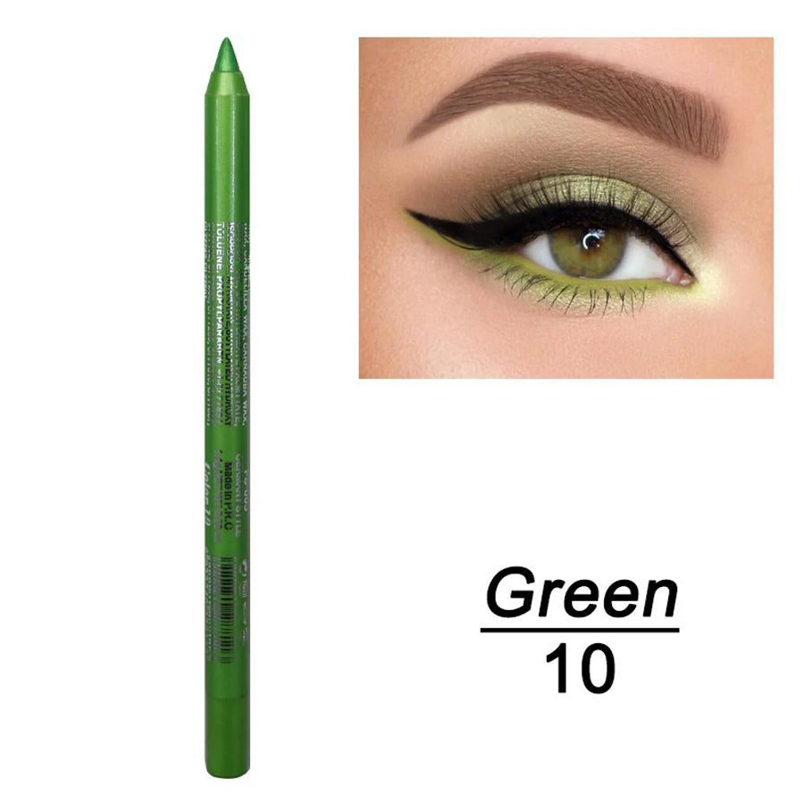 14-Color High Pigment Eyeliner Pen with Pearly Shimmer for Smokey Gothic Looks