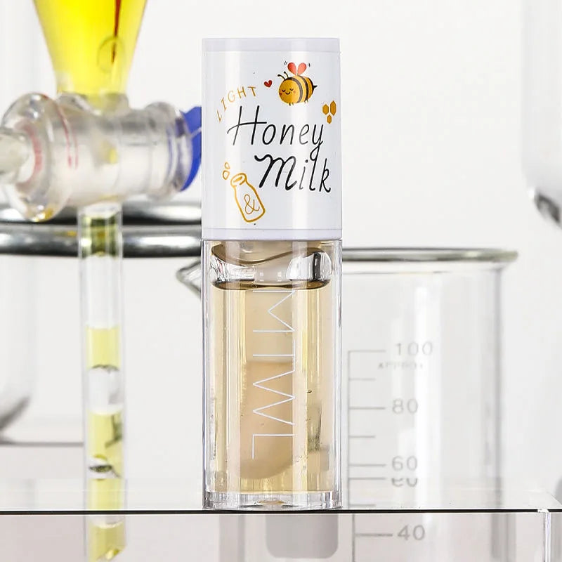 Peach Milk Honey Lip Oil Moisturizing Gloss Fades Lip Lines With Big Brush
