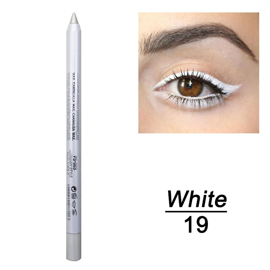 14-Color High Pigment Eyeliner Pen with Pearly Shimmer for Smokey Gothic Looks