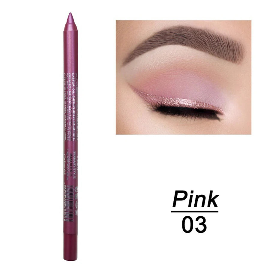 14-Color High Pigment Eyeliner Pen with Pearly Shimmer for Smokey Gothic Looks