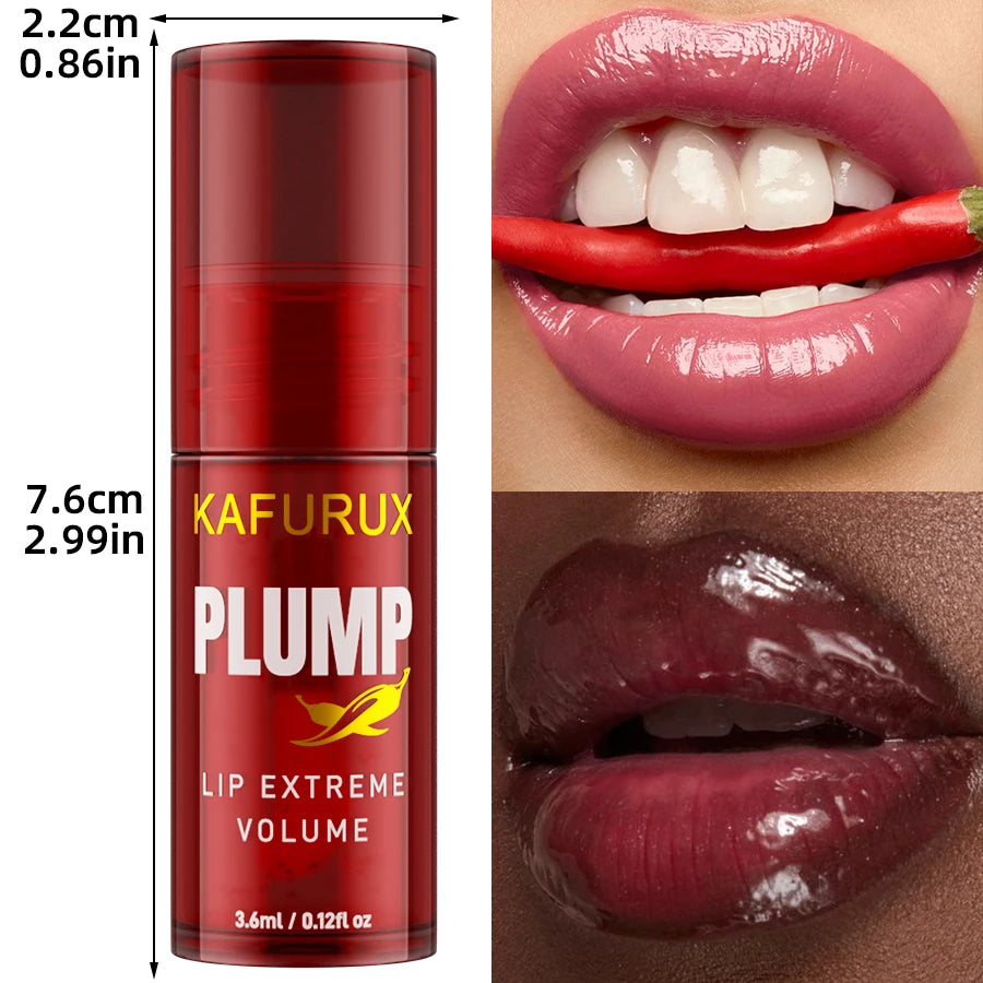 2PC Lip Plump Long Lasting Moisturizing Oil Gloss Serum for Fine Lines