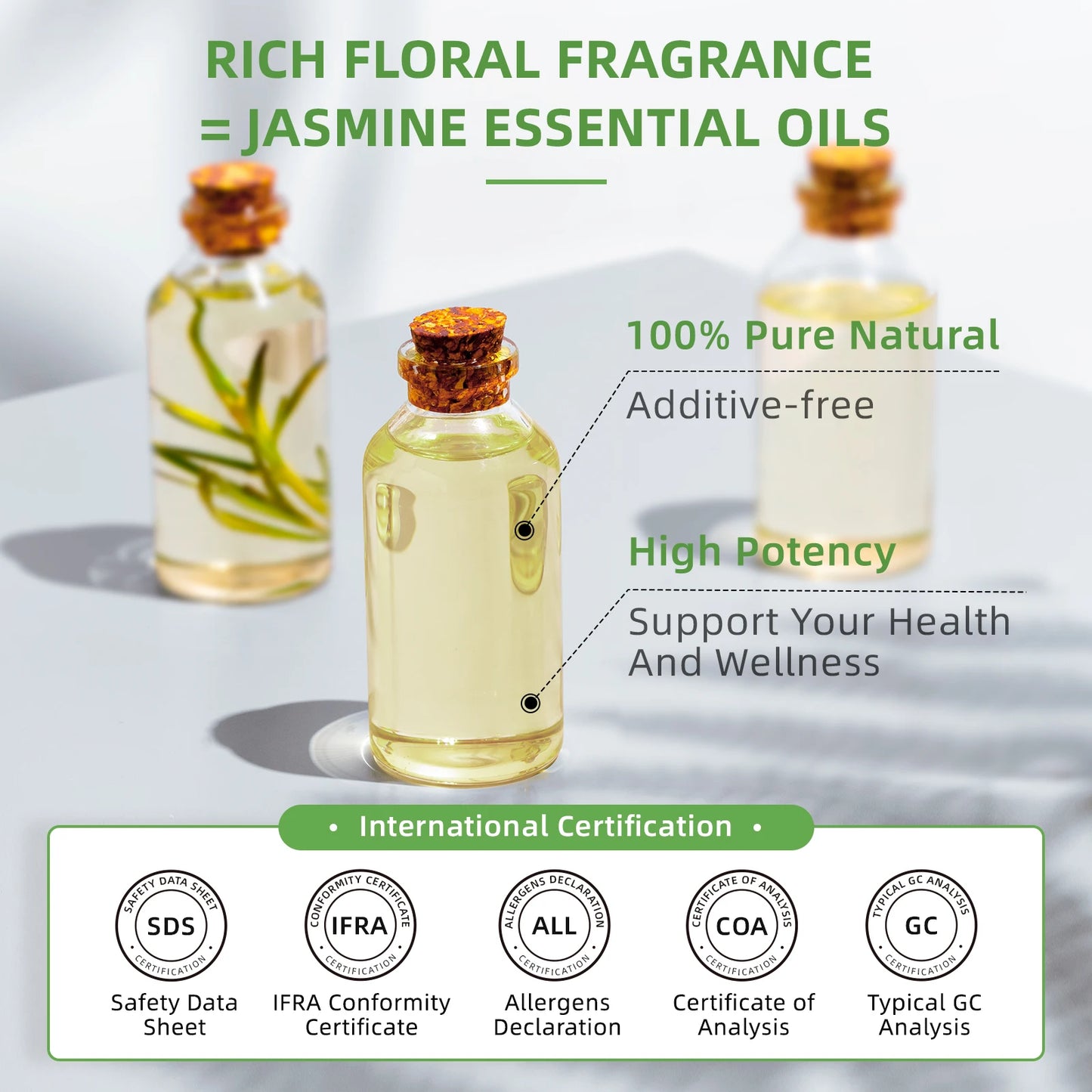 HIQILI 100ML Pure Jasmine Ylang Ylang Orange Essential Oil for Diffusers and Massage