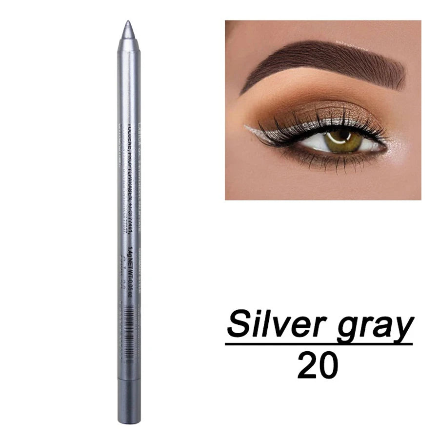 14-Color High Pigment Eyeliner Pen with Pearly Shimmer for Smokey Gothic Looks