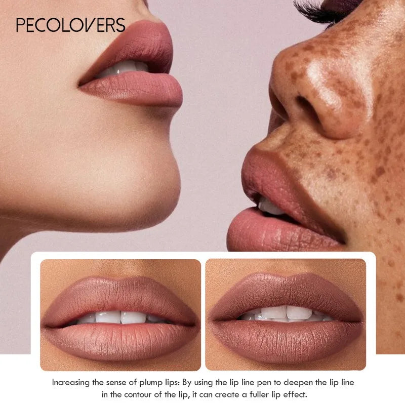 Waterproof Matte Lipliner Pencil in Red Long Lasting Non-Stick Moisturizing Tint