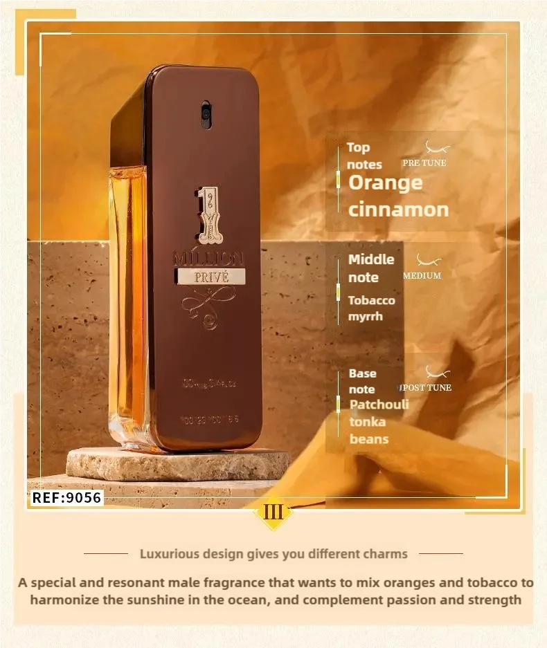 Golden Millionaire Perfume 100ml Leather Scent Luxury Long Lasting Fragrance