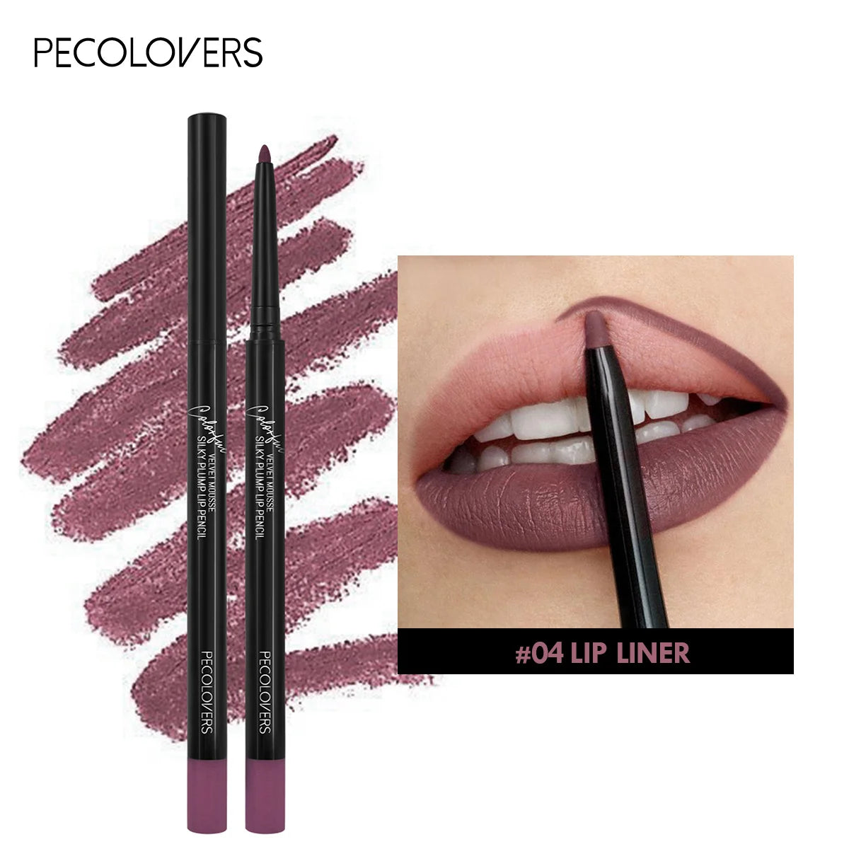 Waterproof Matte Lipliner Pencil in Red Long Lasting Non-Stick Moisturizing Tint
