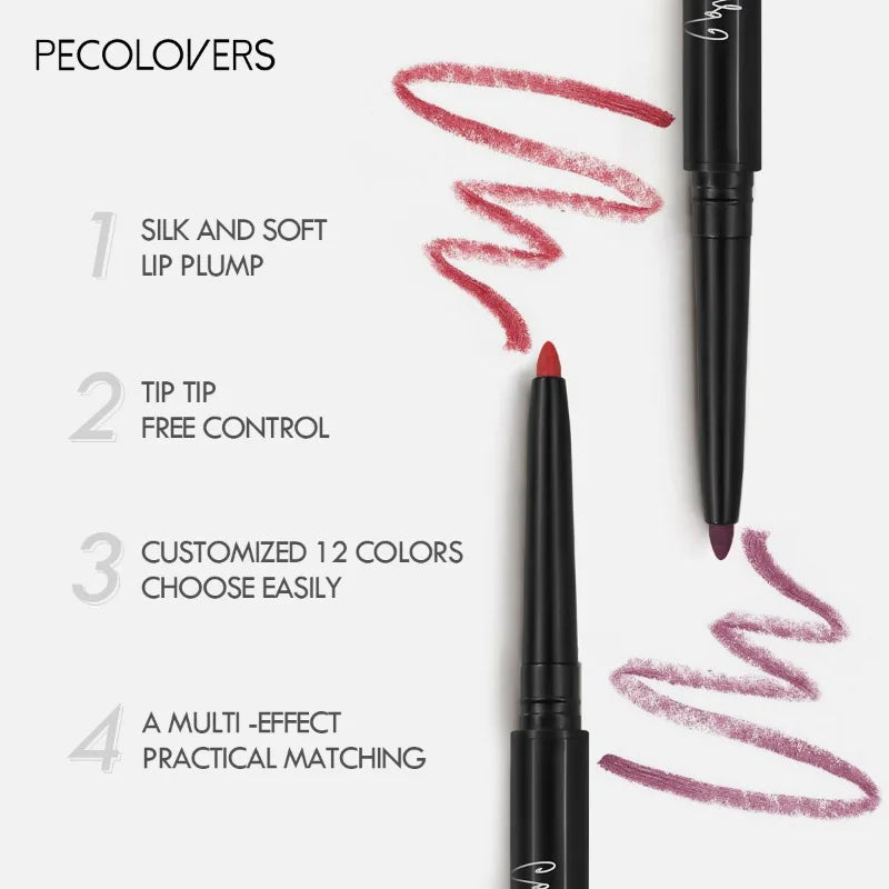 Waterproof Matte Lipliner Pencil in Red Long Lasting Non-Stick Moisturizing Tint