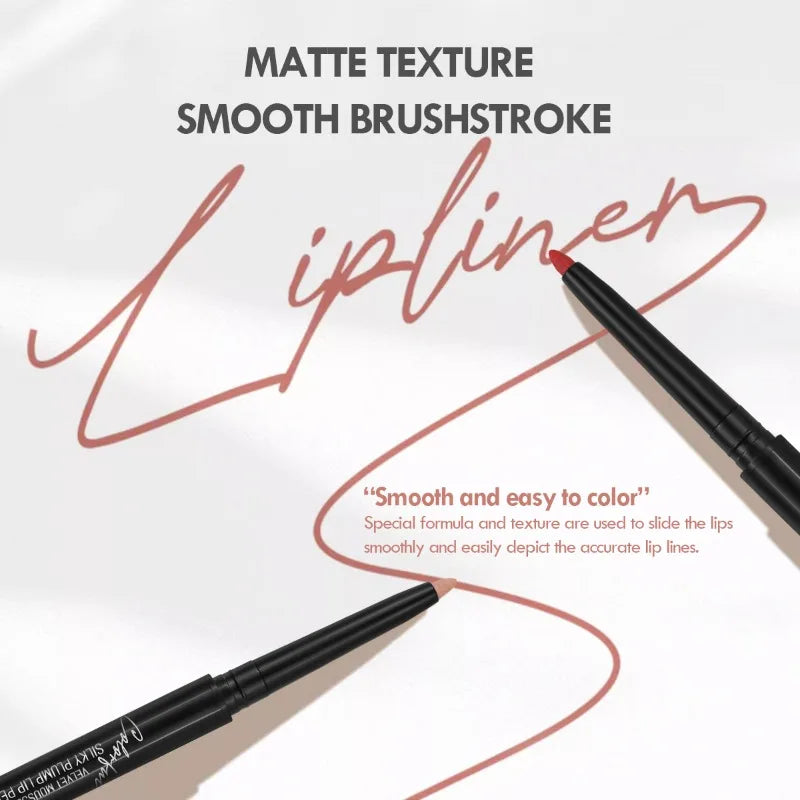 Waterproof Matte Lipliner Pencil Red Tint Long Lasting Moisturizing Makeup