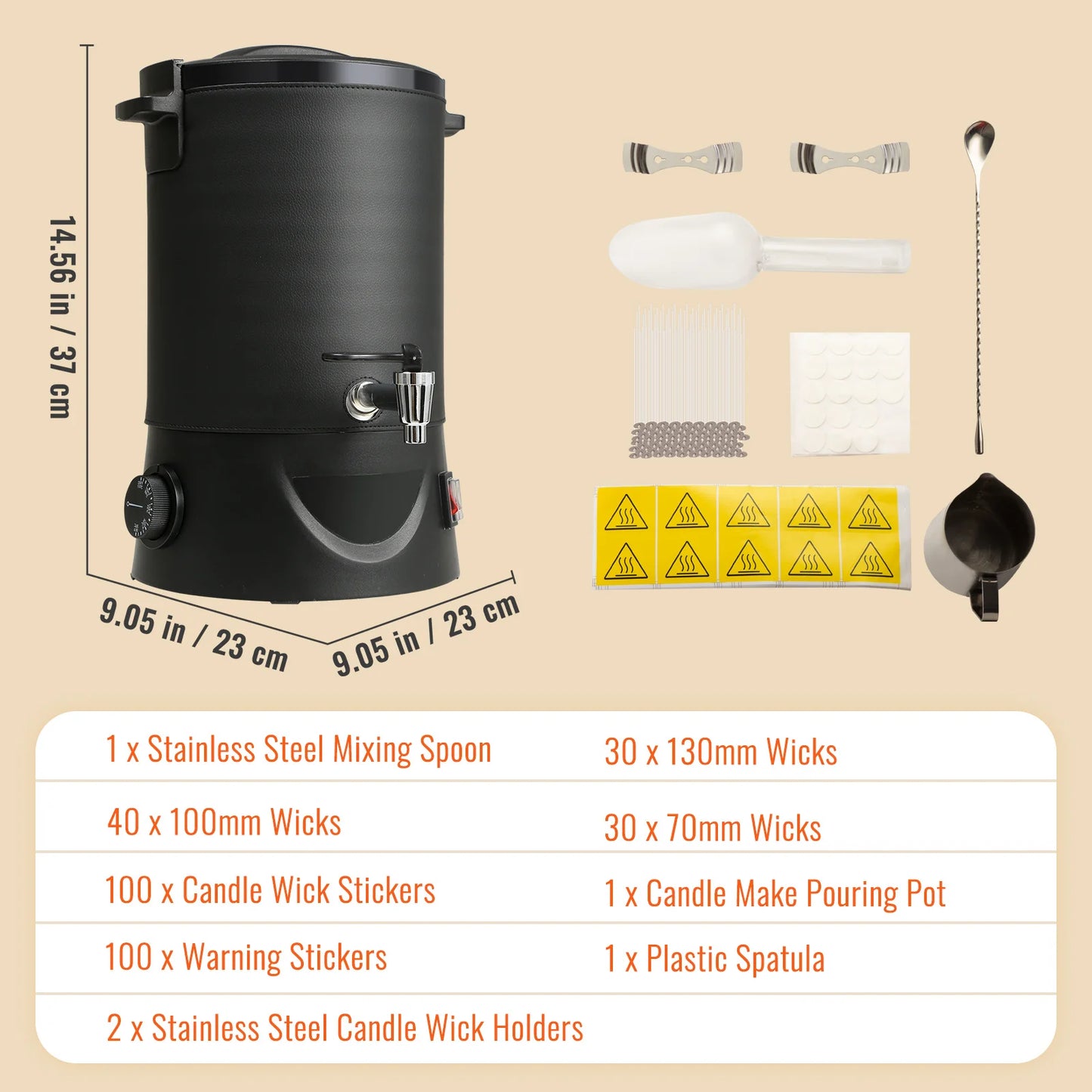 VEVOR 6.5L Wax Melter Large Electric Pot with Easy Pour Spout and Temperature Control