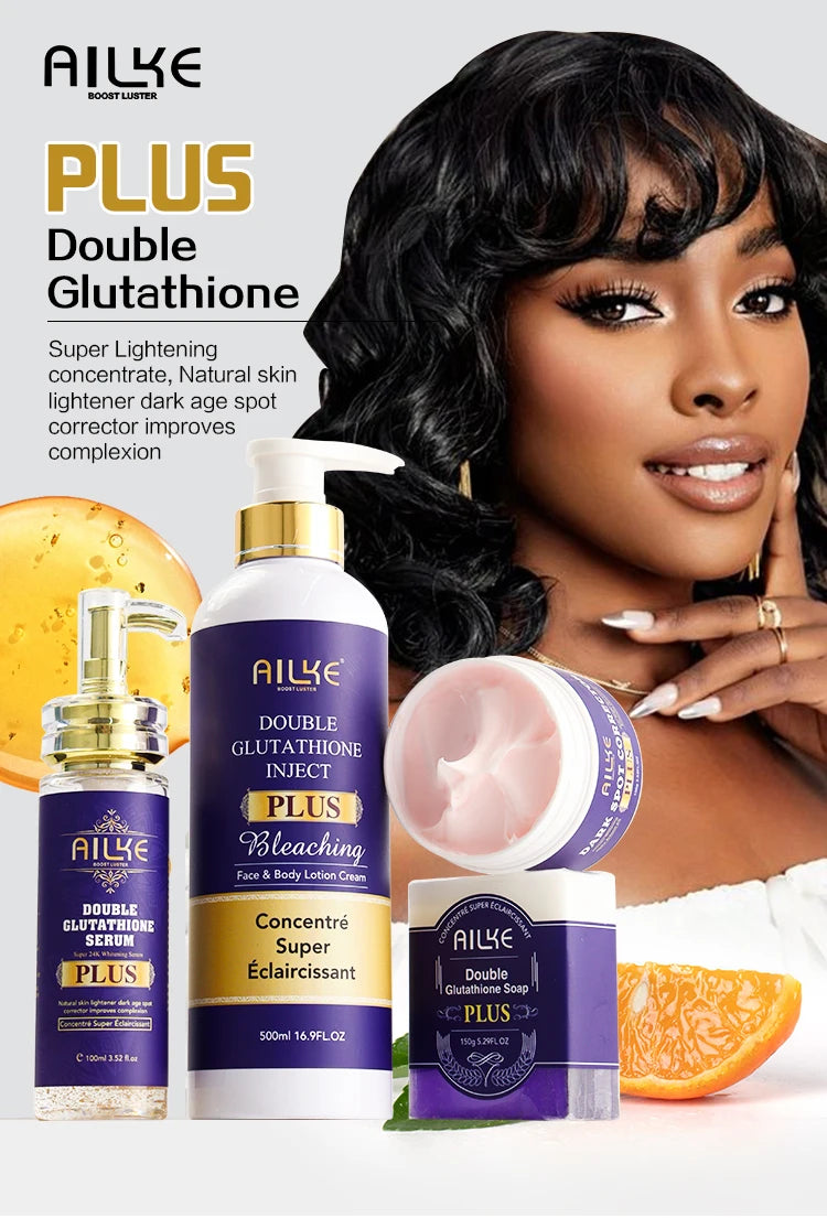 AILKE Glutathione Bleaching Cream Advanced Lightening Lotion for Glowing Skin