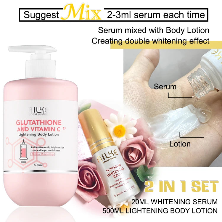 AILKE Whitening Skin Care Set with Glutathione and Vitamin C for Bright Skin