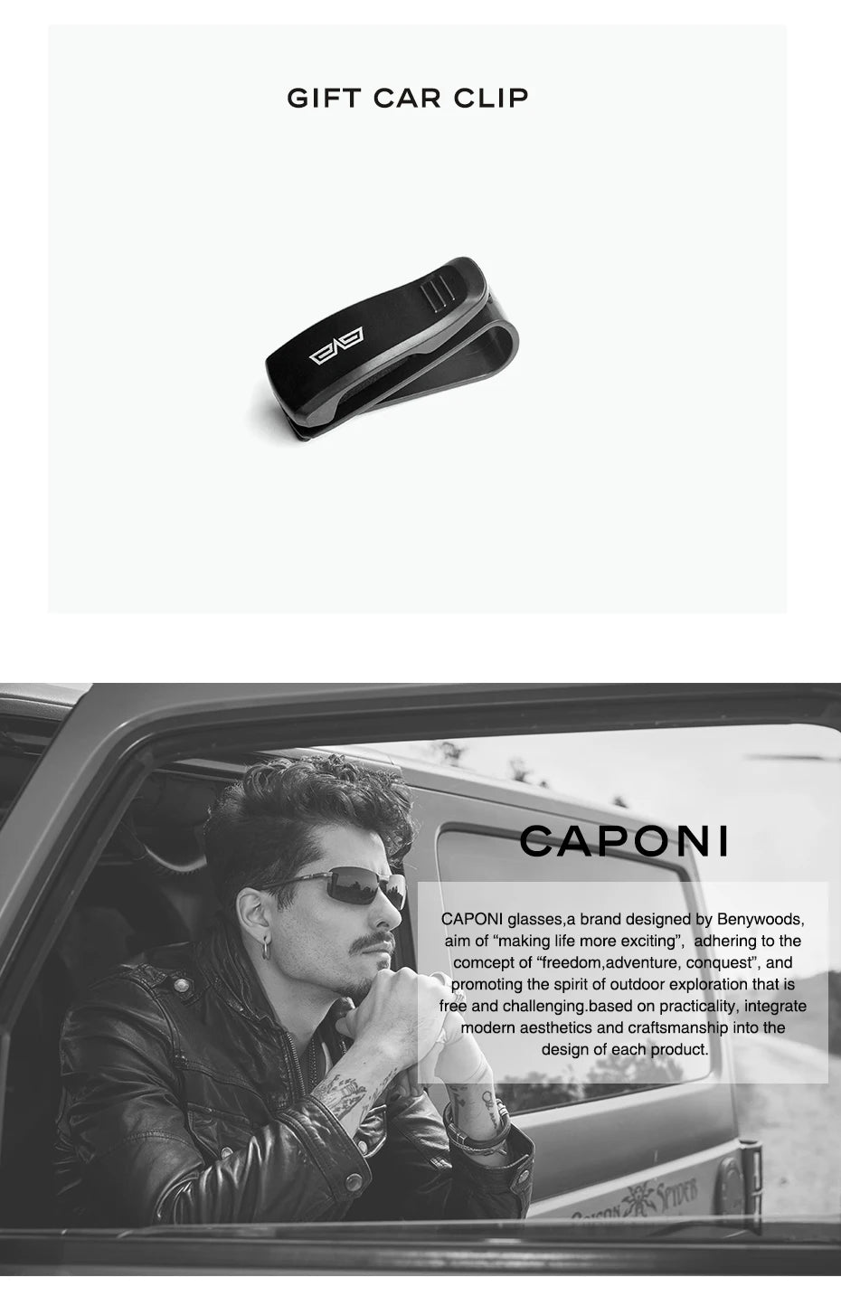 CaponI Blue Mirror Polarized Sunglasses for Men Vintage Square Frame Eyewear
