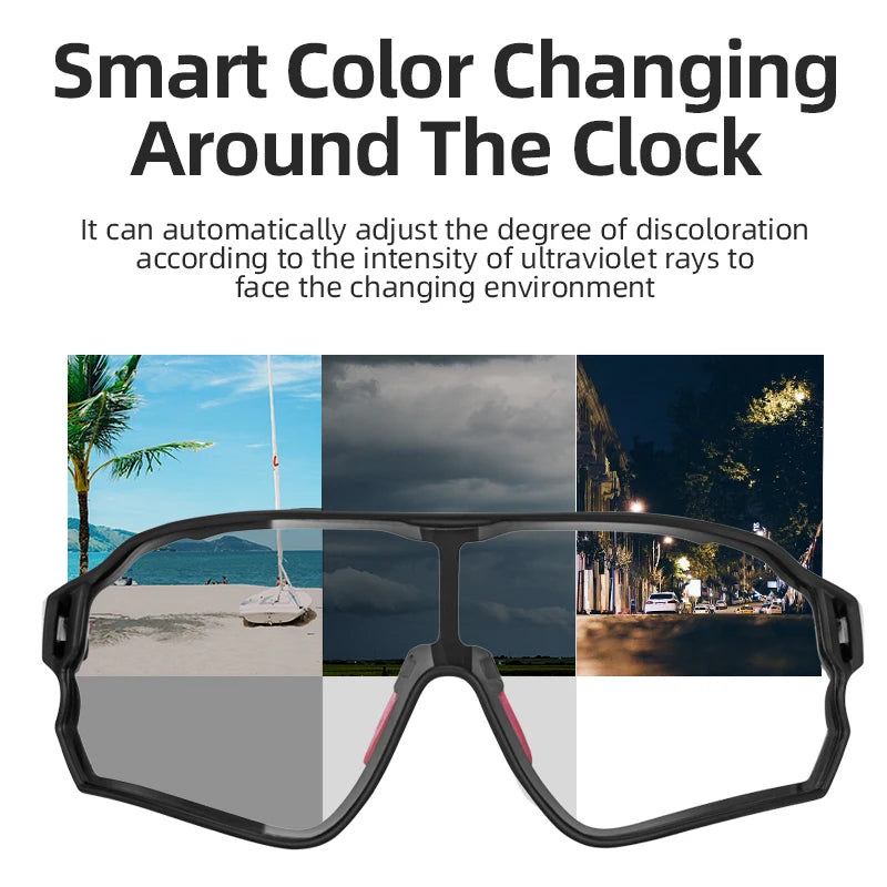 Rockbros Photochromic Cycling Glasses UV400 Protection for MTB and Road Bike