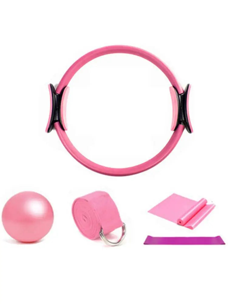 5 Piece Pilates Ring Set for Women - Yoga Circle Fitness Equipment