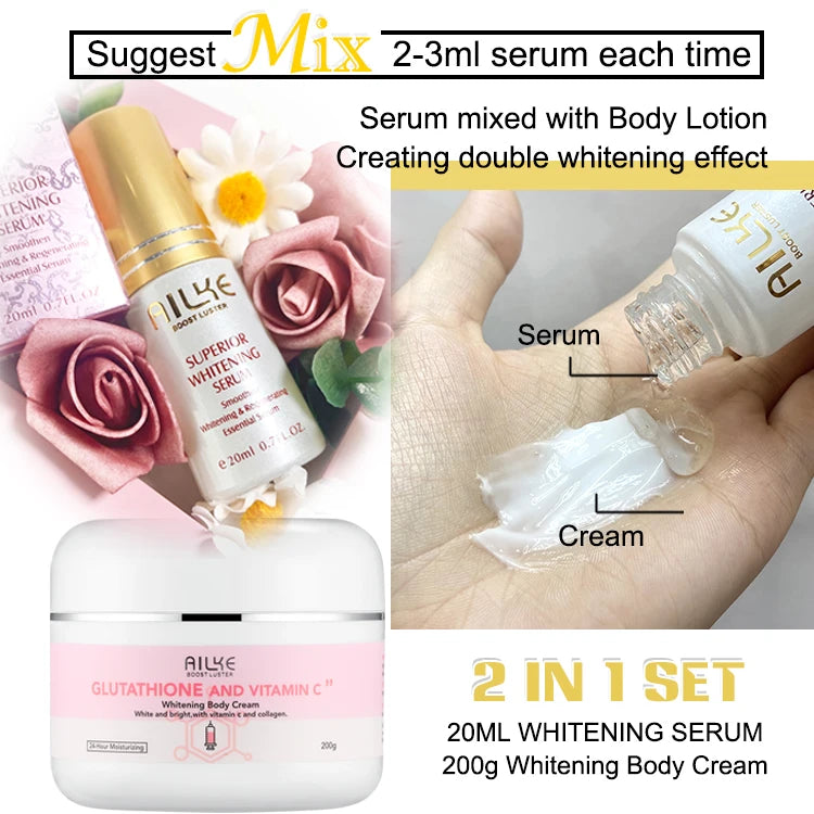 AILKE Whitening Skin Care Set with Glutathione and Vitamin C for Bright Skin