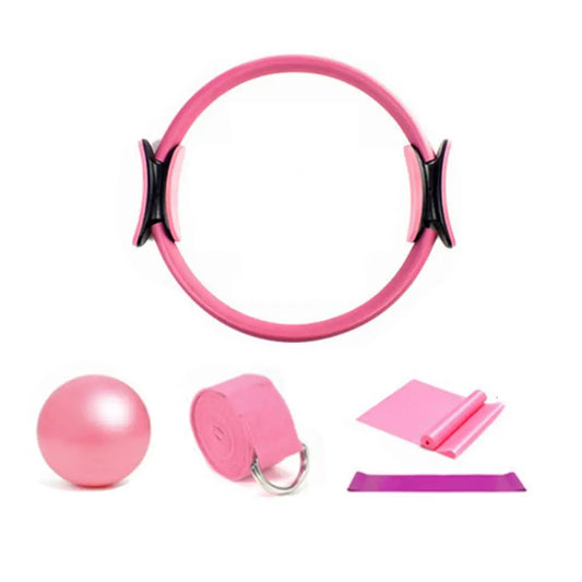 5 Piece Pilates Ring Set for Women - Yoga Circle Fitness Equipment
