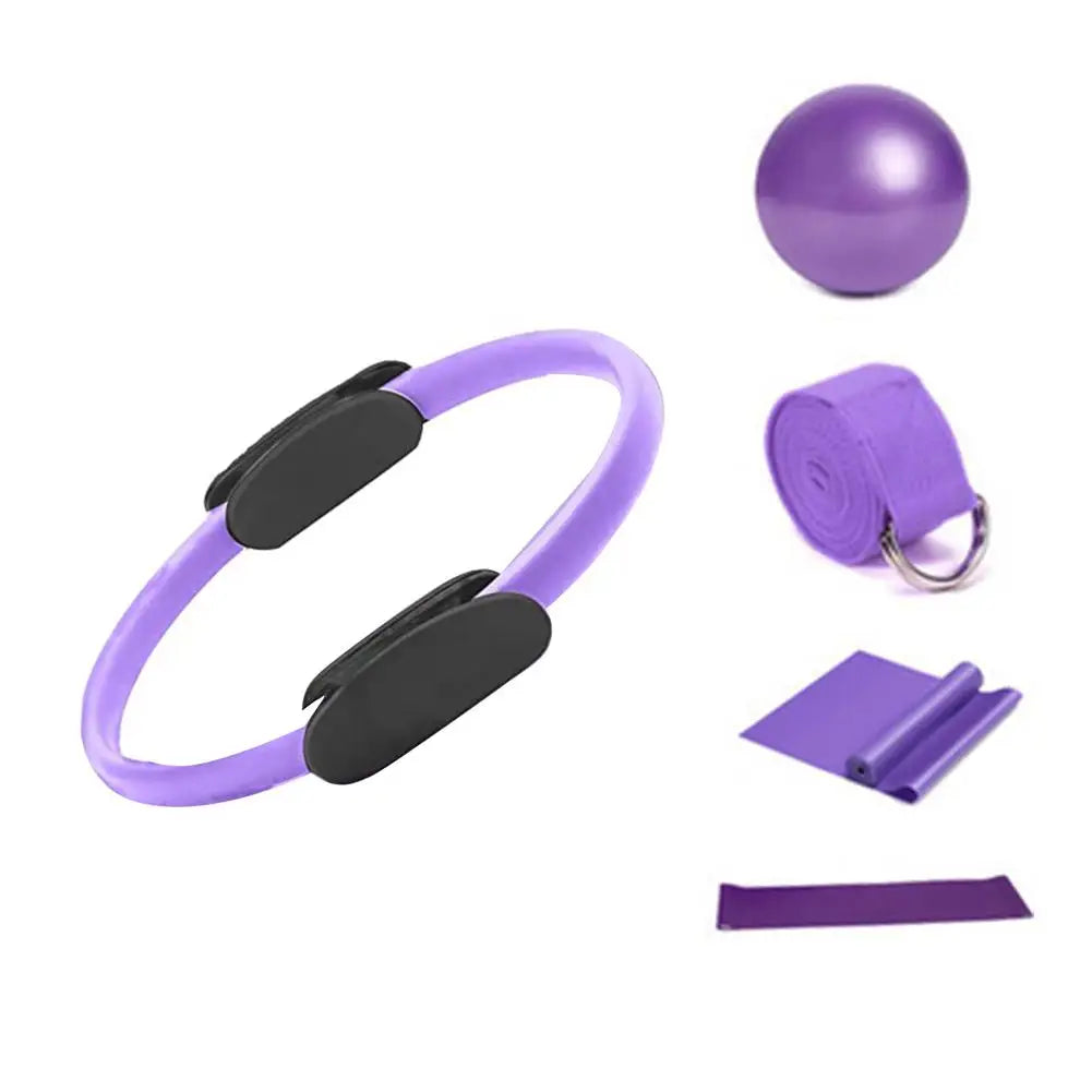 5 Piece Pilates Ring Set for Women - Yoga Circle Fitness Equipment