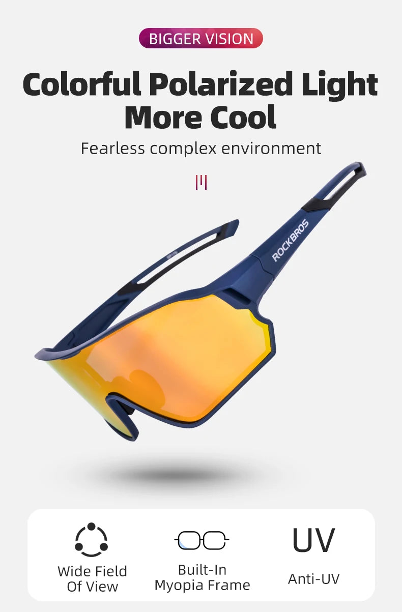 Rockbros Polarized Cycling Glasses UV400 Protection Unisex Sport Eyewear