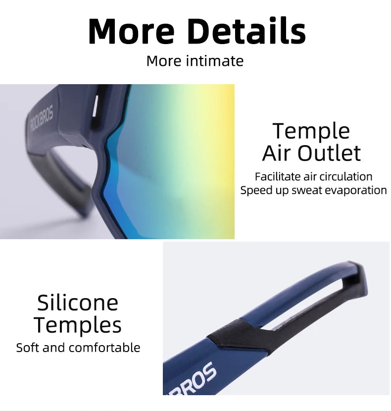 ROCKBROS Polarized Cycling Glasses UV400 Protection for MTB and Road Biking
