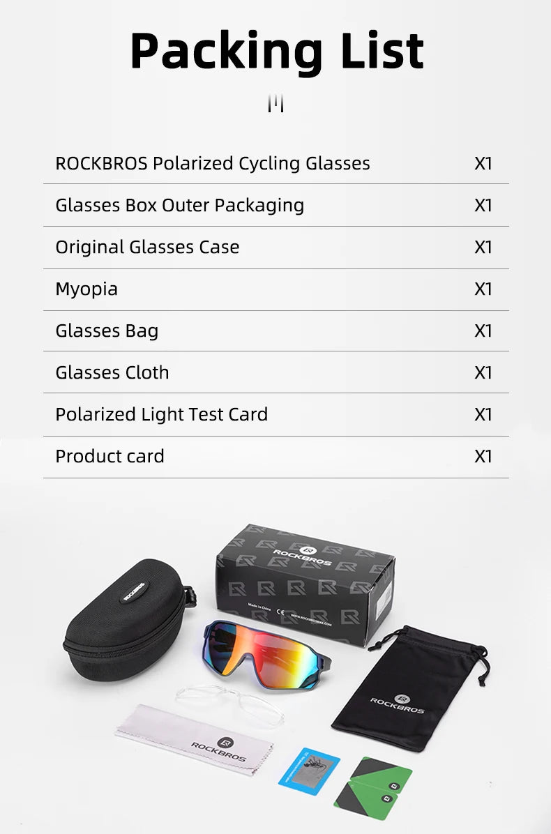 ROCKBROS Polarized Cycling Glasses UV400 Protection for MTB and Road Biking