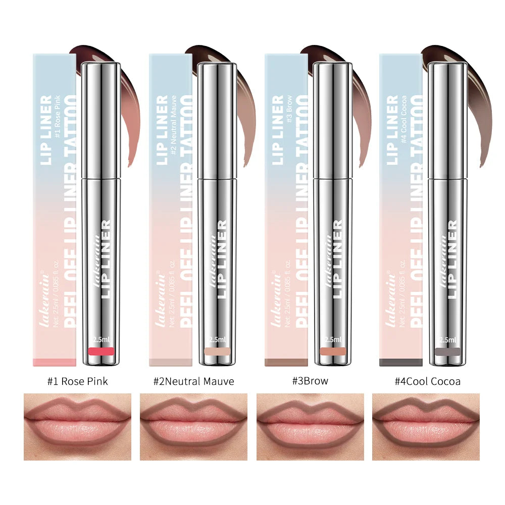 Waterproof Lip Liner Peel Off Tattoo Long Lasting Matte Lip Tint in Brown
