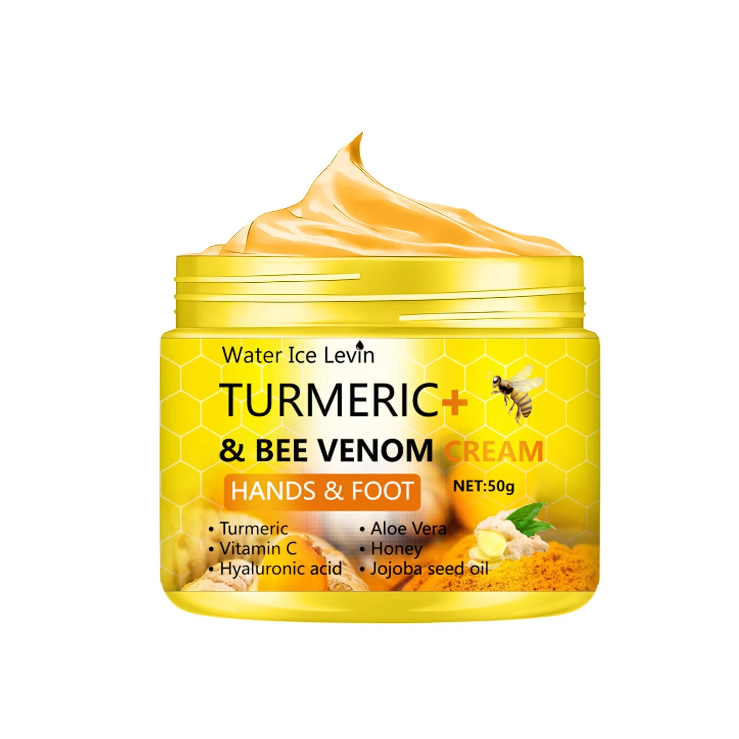 Turmeric Bee Venom Foot Cream for Cracked Skin Repair and Moisturizing Care 50g