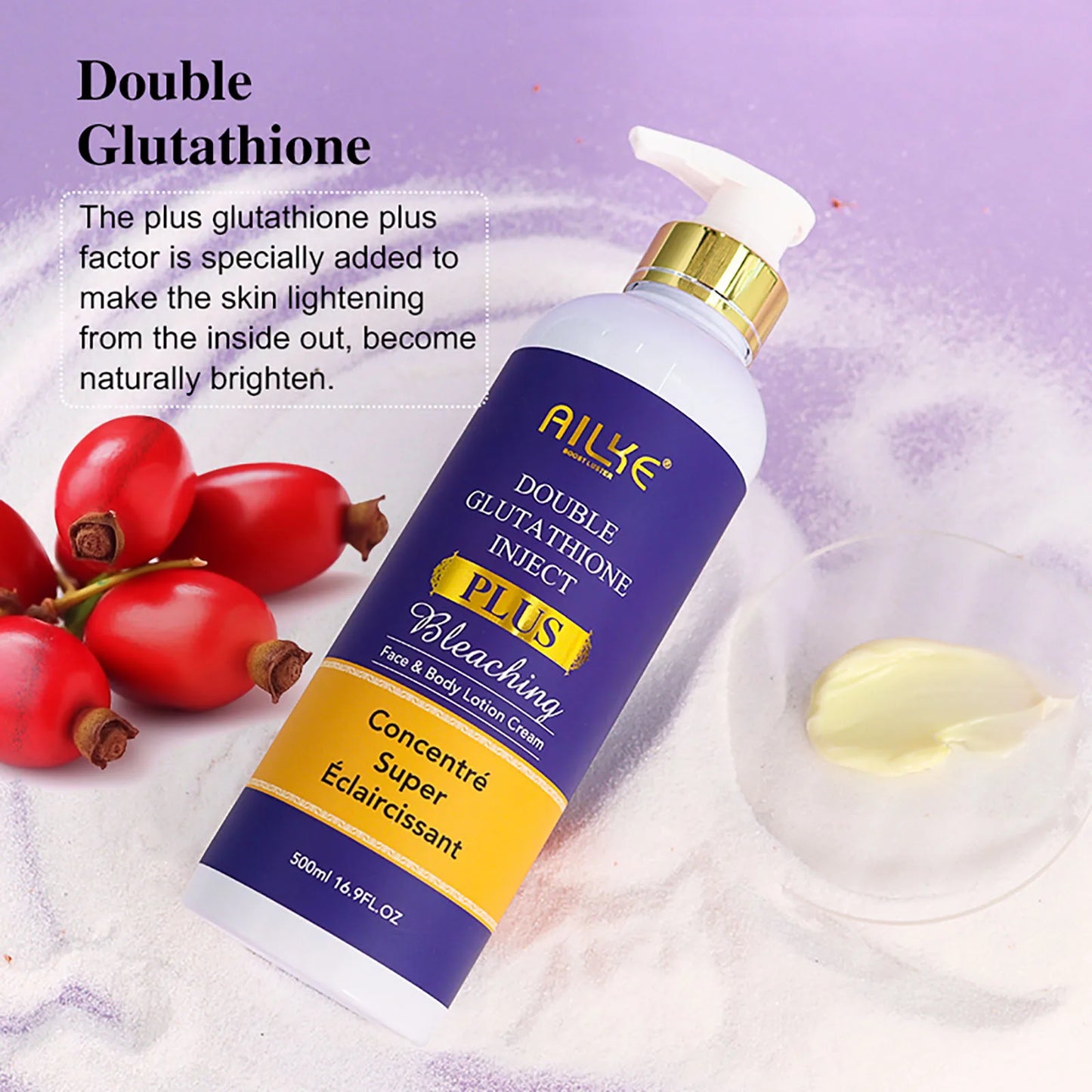 AILKE Glutathione Bleaching Cream Advanced Lightening Lotion for Glowing Skin