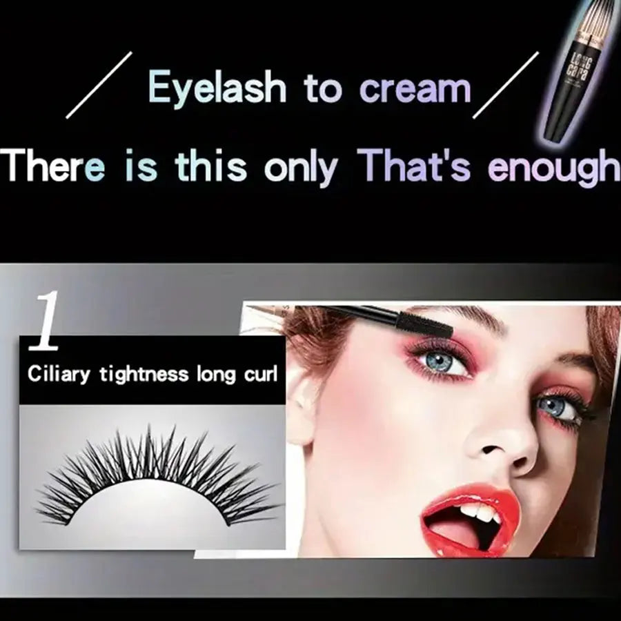 Waterproof 4D Mascara for Thick Long Lashes Curling Smudge-proof Makeup Tool