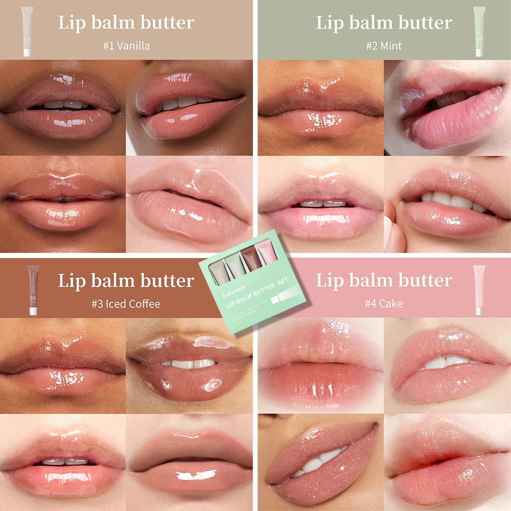 Lip Balm Set Four Pack Deep Moisturizing Lip Care Nourishing Color Lip Glaze Kit For Smooth Lips