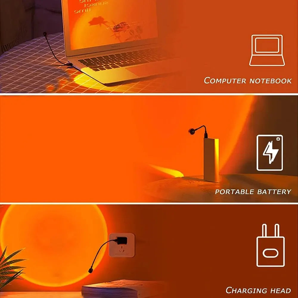USB Sunset Ambiance Light Table Lamp for Relaxing Home Atmosphere