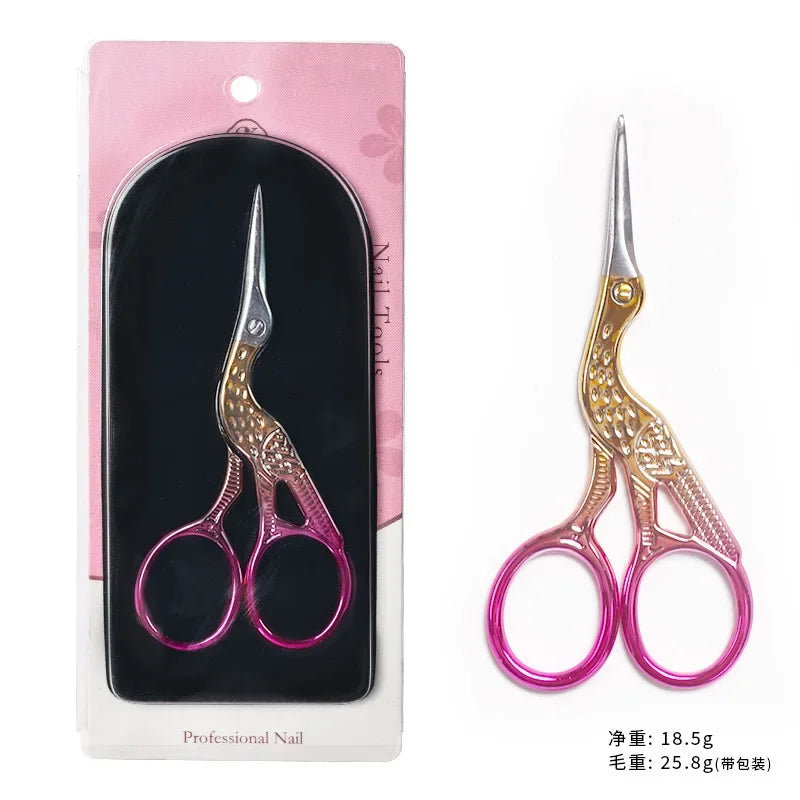 Professional 9cm Stainless Steel Makeup Scissors For Eyebrow Nose Hair Trimming And Facial Grooming