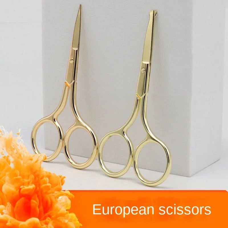 Professional 9cm Stainless Steel Makeup Scissors For Eyebrow Nose Hair Trimming And Facial Grooming