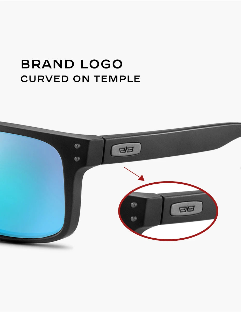 CaponI Blue Mirror Polarized Sunglasses for Men Vintage Square Frame Eyewear