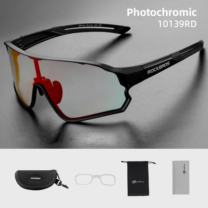 Rockbros Photochromic Cycling Glasses UV400 Protection for MTB and Road Bike