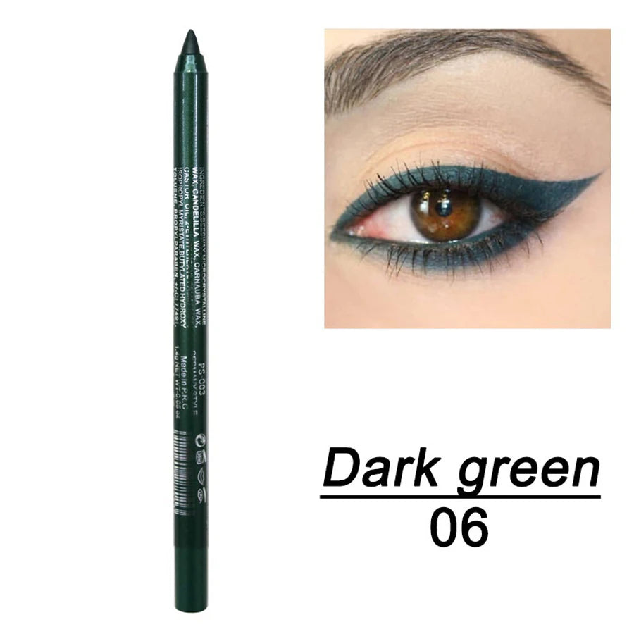 14-Color High Pigment Eyeliner Pen with Pearly Shimmer for Smokey Gothic Looks