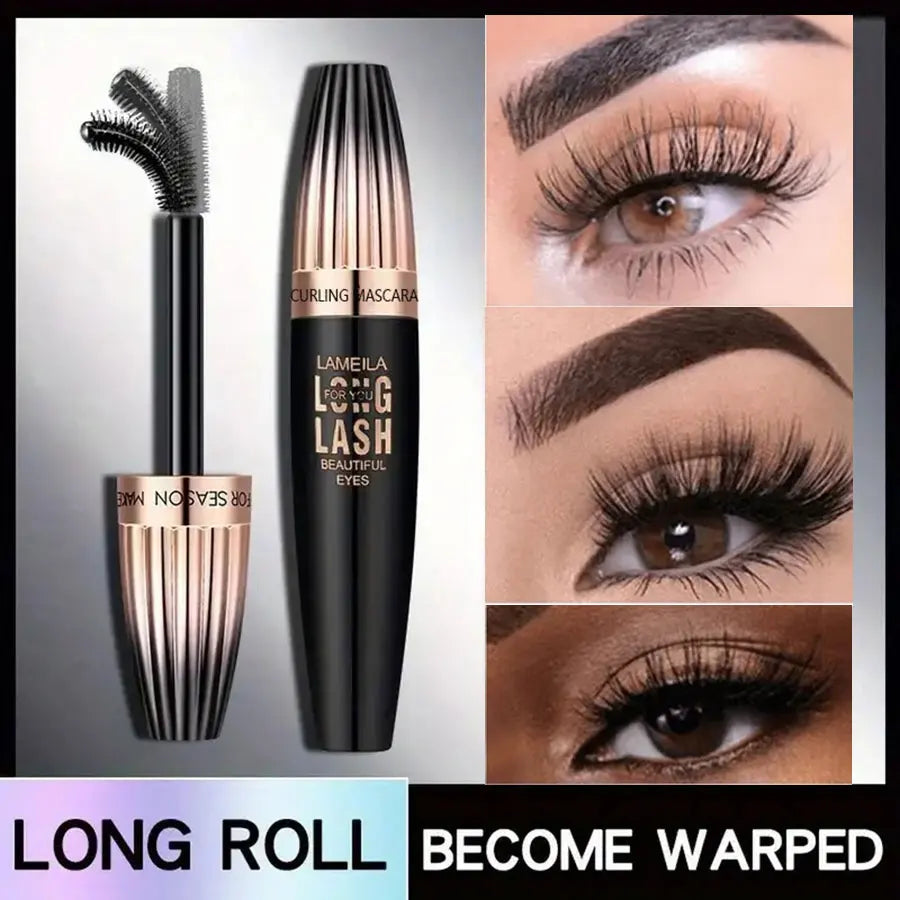 Waterproof 4D Mascara for Thick Long Lashes Curling Smudge-proof Makeup Tool