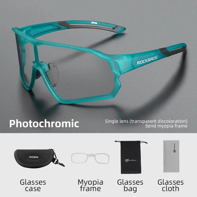 Rockbros Photochromic Cycling Glasses UV400 Protection for MTB and Road Bike