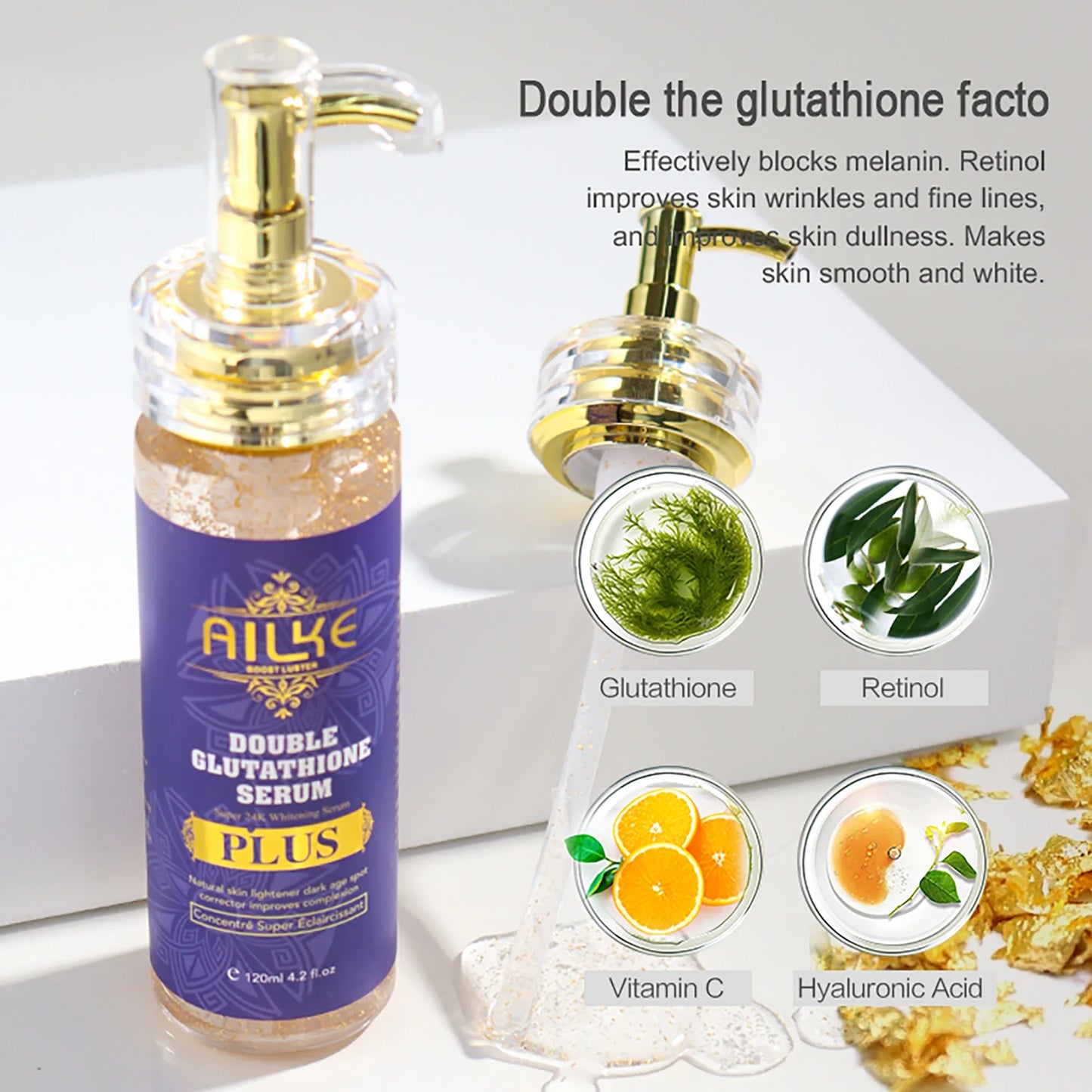 AILKE Glutathione Bleaching Cream Advanced Lightening Lotion for Glowing Skin