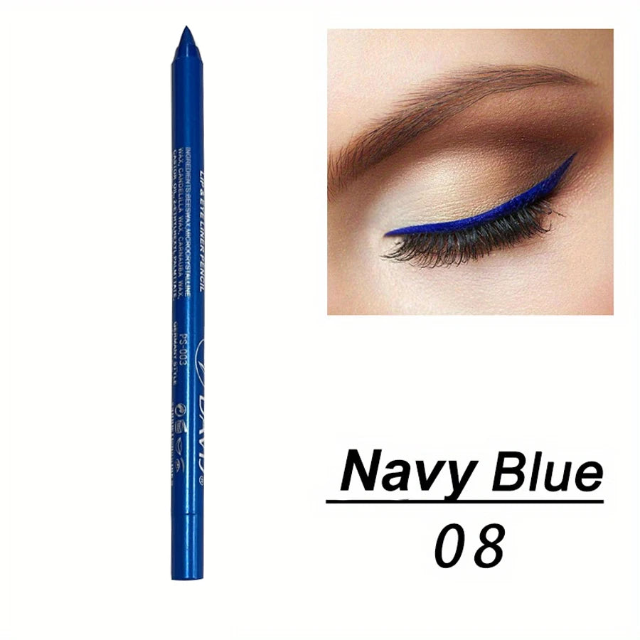 14-Color High Pigment Eyeliner Pen with Pearly Shimmer for Smokey Gothic Looks