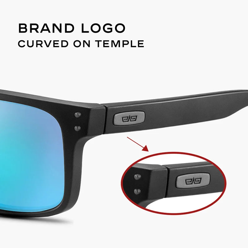 CaponI Blue Mirror Polarized Sunglasses for Men Vintage Square Frame Eyewear