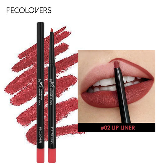 Waterproof Matte Lipliner Pencil in Red Long Lasting Non-Stick Moisturizing Tint