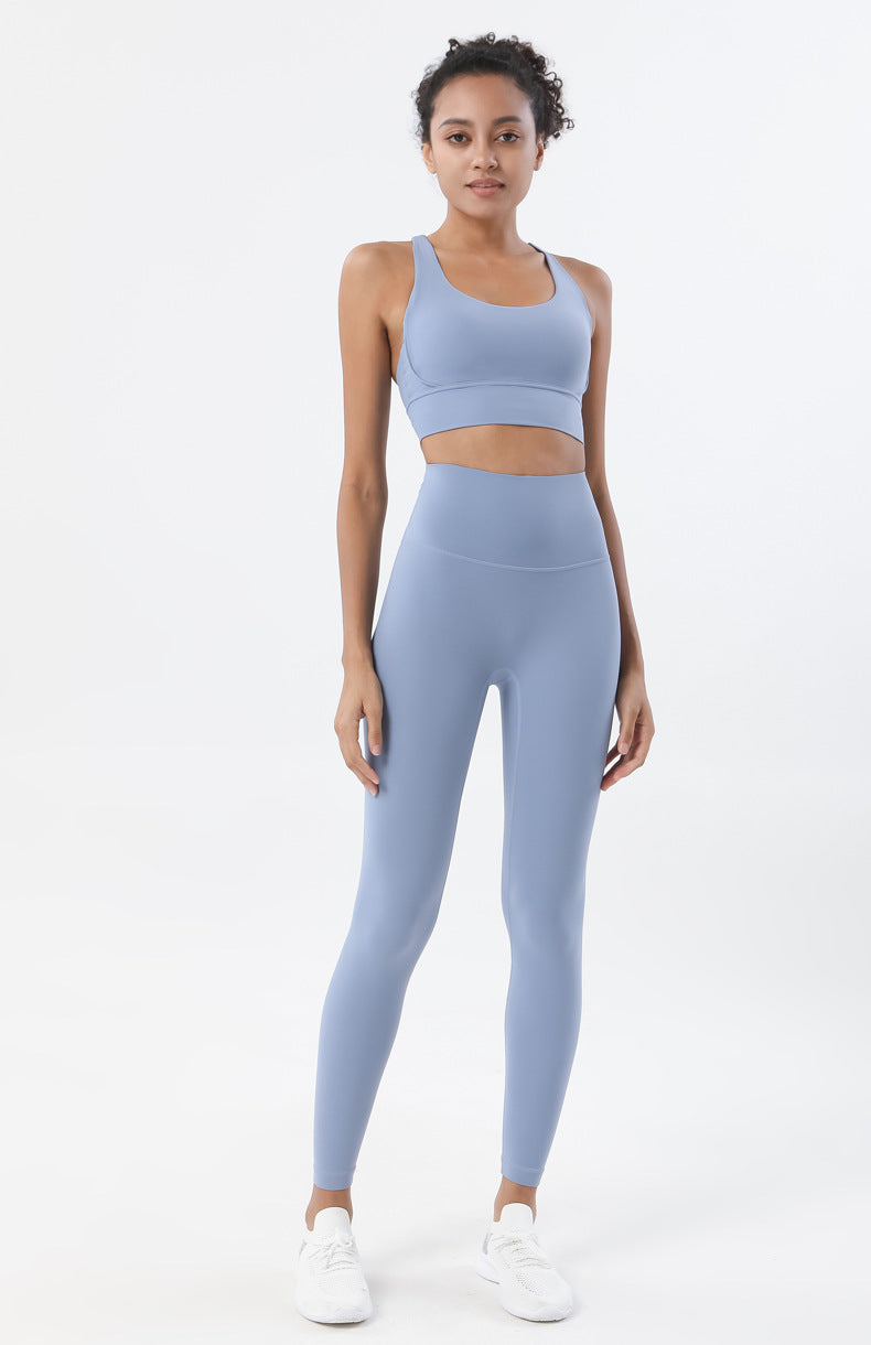 Women's High Waist Yoga Leggings and Tops Fitness Sportswear Set